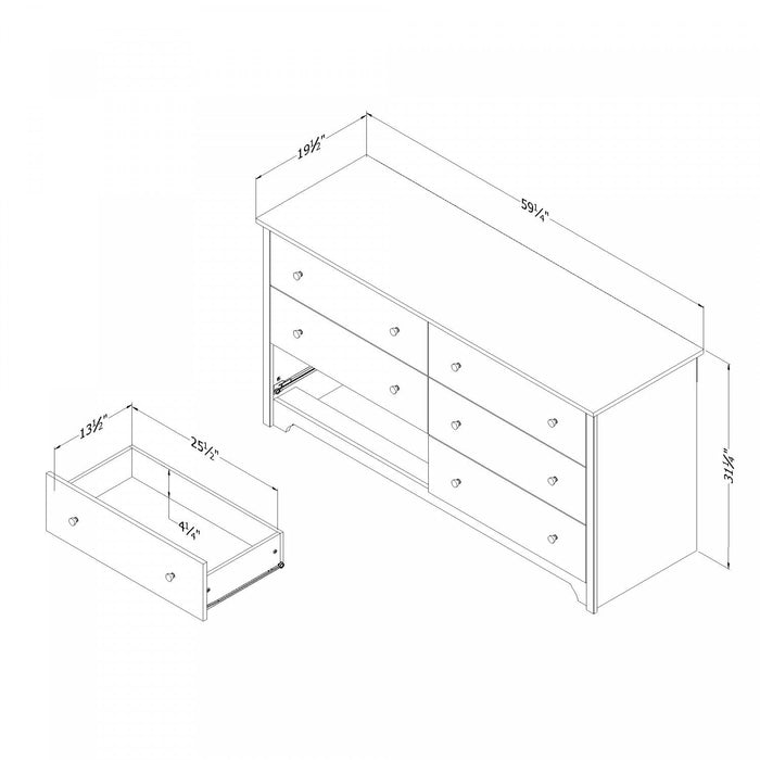 Vito 6-drawer Dresser - Pure Black 