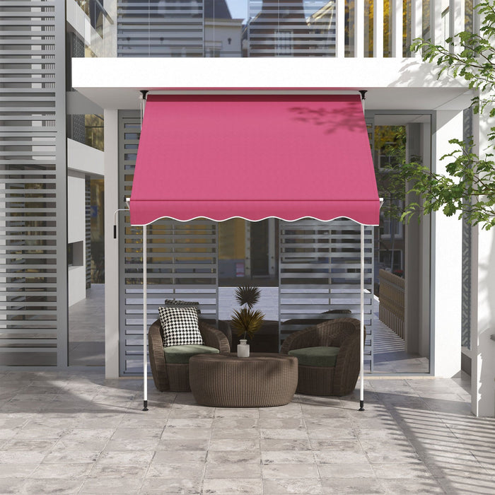 Outsunny 6.6'x5' Manual Retractable Patio Awning Window Door Sun Shade Deck Canopy Shelter Water Res