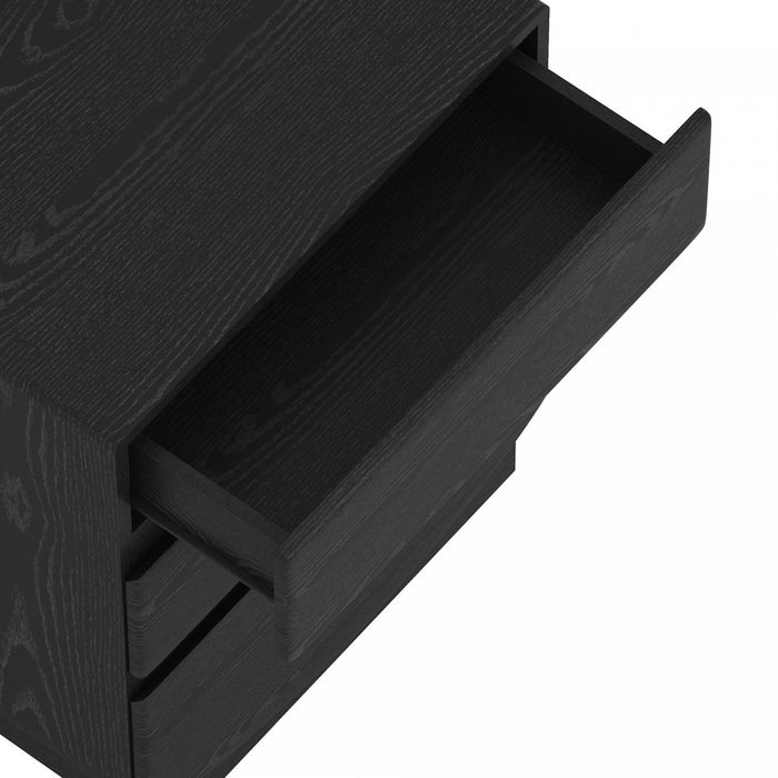 Ardea Contemporary 20\" Nightstand in Black (3-Drawer) 