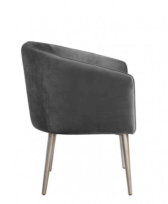Velma Accent Chair Grey Velvet 