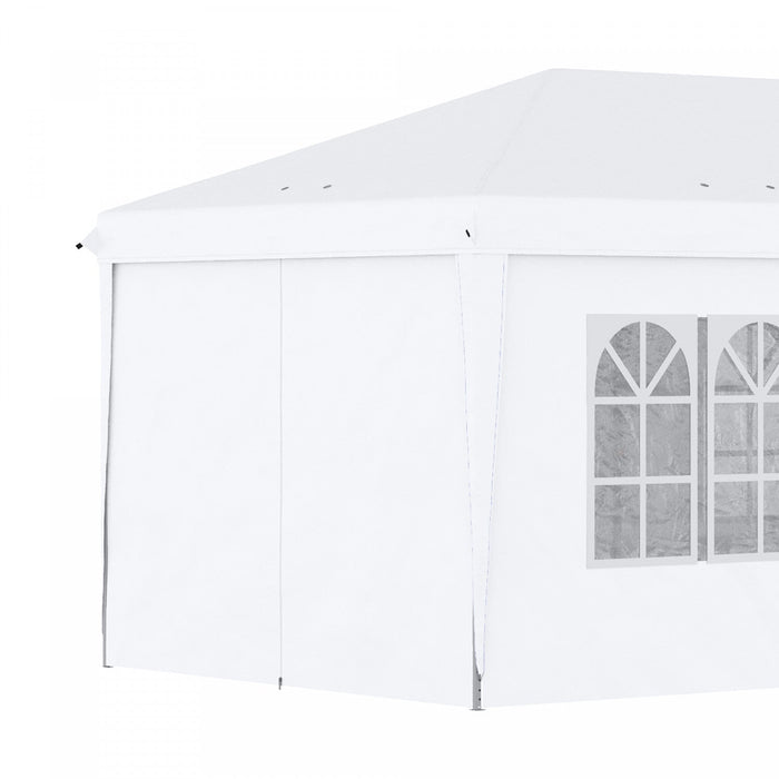 Outsunny 10' X 20' Pop Up Canopy With 6 Walls, Outdoor Easy Up Canopy Party Tent With Steel Frame, D