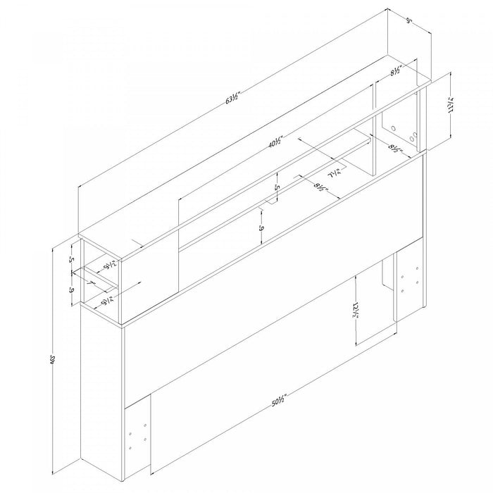 Vito Bookcase Headboard With Storage - Pure White 