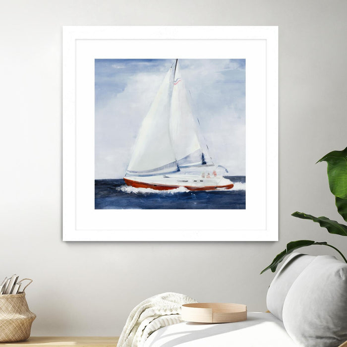 \"Chasing The Sun\" Matted and Framed White 30x30 Wall Art