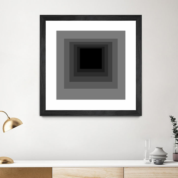 \"After Josef A\" Matted and Framed Black 30x30 Wall Art