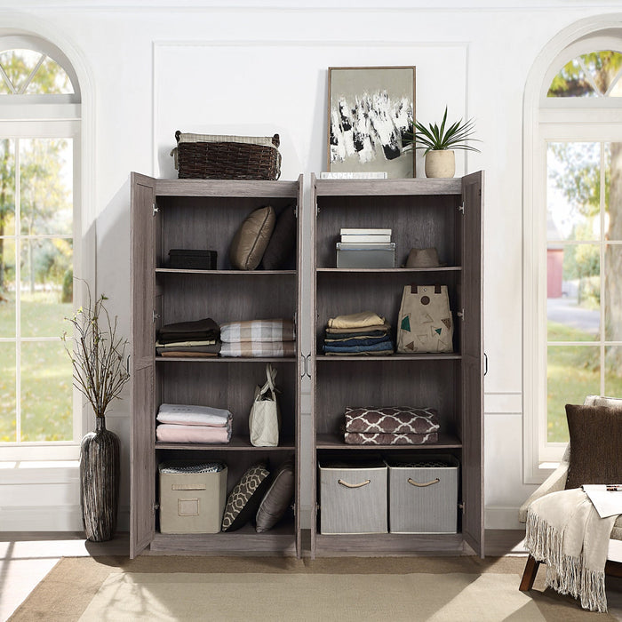 Hopkins Modern 30\" Storage Cabinet in Gray (4-Shelf) - Set of 2 Armoire 