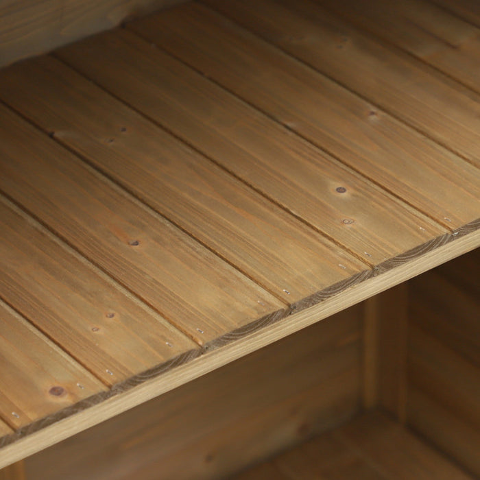 Outsunny Garden Shed Wooden Garden Storage Shed 2 Door Unit Solid Fir Wood Garage Tool Organisation 
