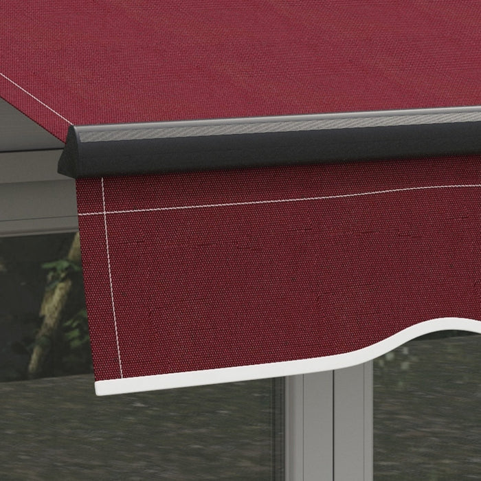 Outsunny 10' X 8' Patio Retractable Awning Sunshade Shelter, Wine Red
