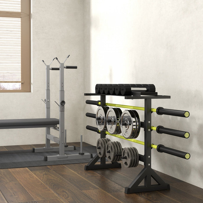 Soozier Weight Rack For Plates, Dumbbells, Barbell Bars, 1100lbs Capacity