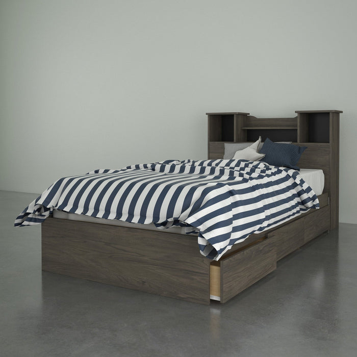 Nordika Twin Storage Platform Bed - Grey 