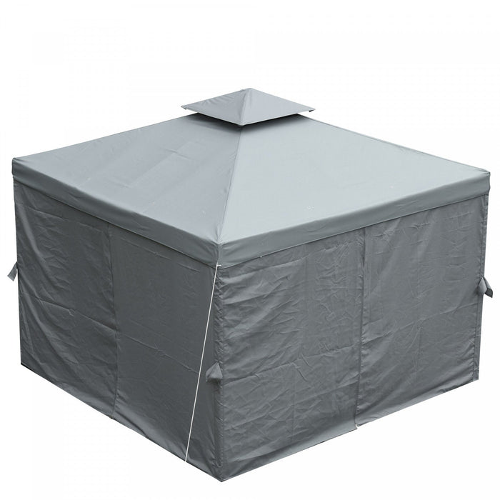 Outsunny 10' X 10' Patio Gazebo Outdoor, Canopy Shelter With Double-tier Roof, Pavilion Sidewalls Fo
