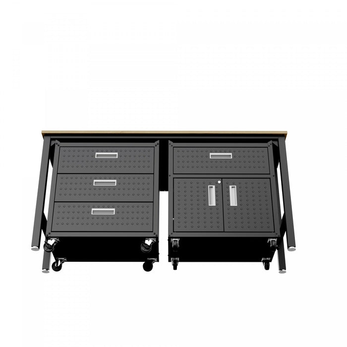 Fortress Modern 3-Piece Garage Set in Charcoal Gray Garage Storage 