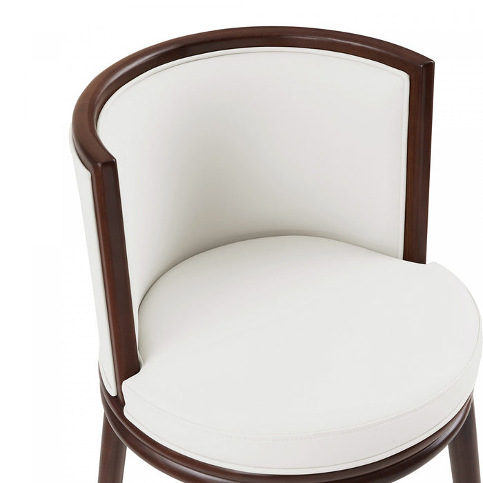 Evalyn Modern Wood Upholstered Counter Stool in White 