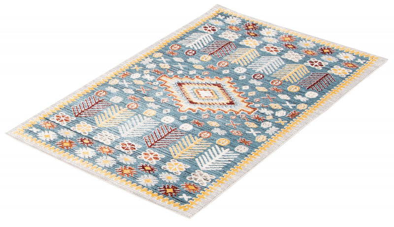 Gypsy Blue Machine Washable Area Rug - 5'0\" x 7'0\"