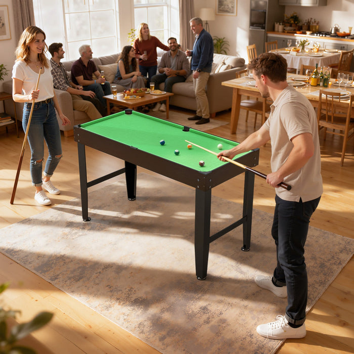 Soozier 55" Mini Pool Table, Billiard Table Set for Kids and Adults, Green