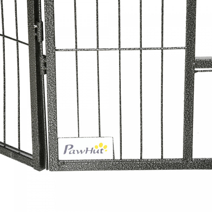 Pawhut Heavy Duty Dog Playpen, 16 Panels Pet Playpen Dog Fence, Portable Puppy Exercise Pen, With 2 