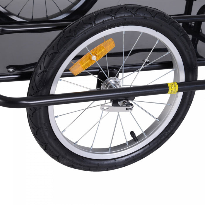 Aosom Folding Bicycle Cargo Trailer Utility Bike Cart Garden Luggage Travel Carrier Patio Tool With 