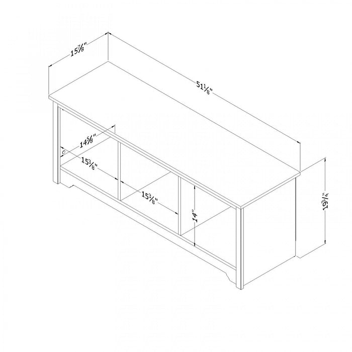 Vito Cubby Storage Bench - Pure White 