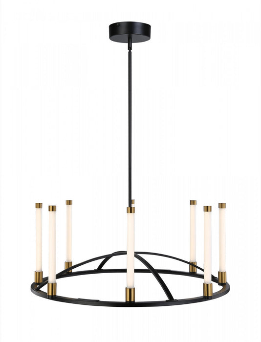 Infiniti Matte Black & Brass 8-Light Integrated LED Chandelier