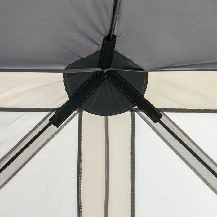 Outsunny 12' X 12' Hexagon Automatic Pop Up Screen Tents Camping Shelter Picnic Canopy Outdoor Sun S