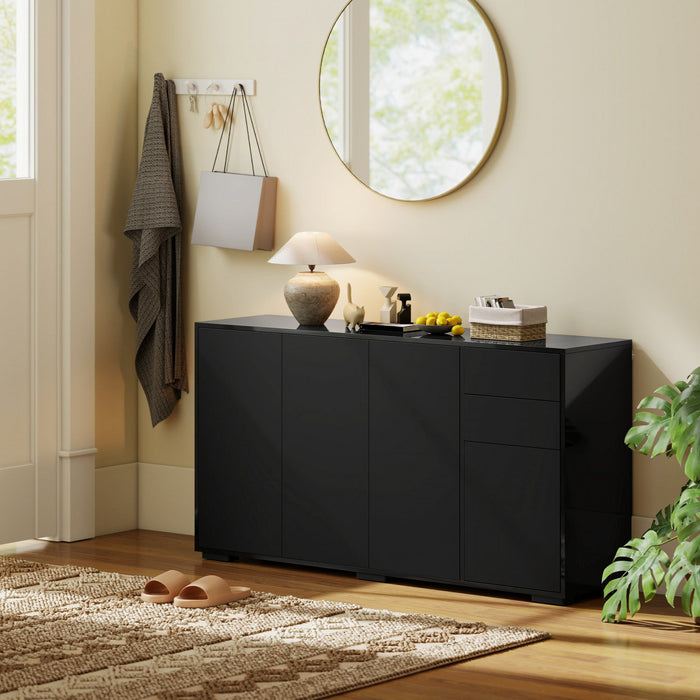 HOMCOM Kitchen Sideboard with Push-Open Drawers and Storage Cabinets