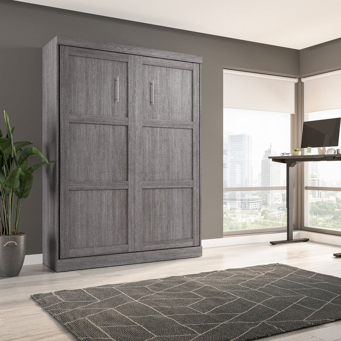 Bestar Pur Queen Murphy 65-Inch Wall Bed - Bark Grey