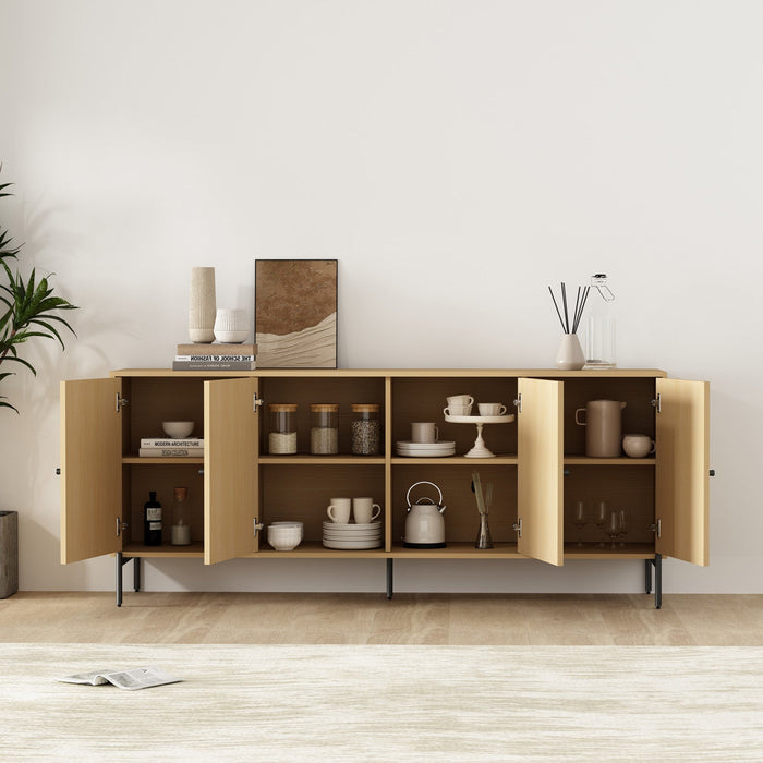 Magnolia Modern 71\" Sideboard in Light Oak Buffet 