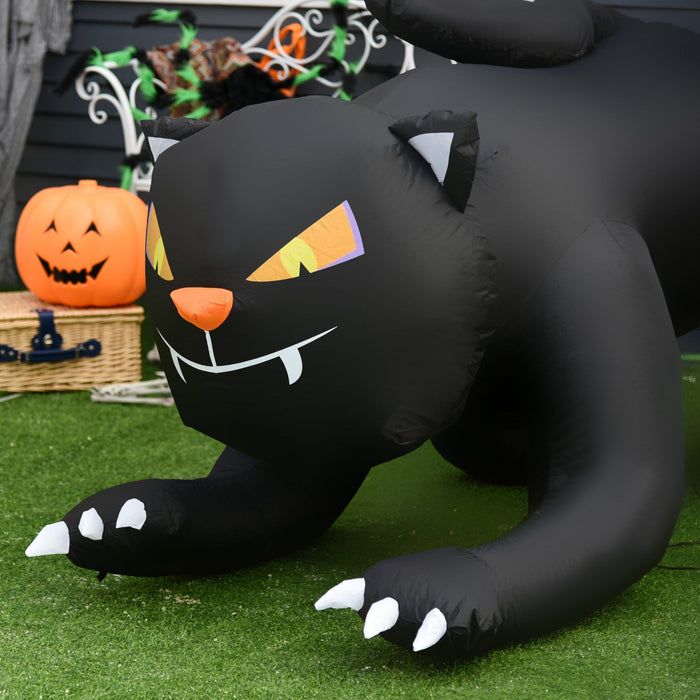 Homcom 4ft Black Cat Inflatable Halloween Decoration