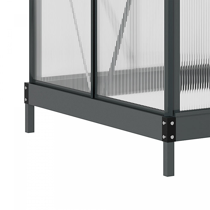 Outsunny 6' X 4' Clear Polycarbonate Greenhouse Walk-in Green House Garden Plants Grow Galvanized Ba