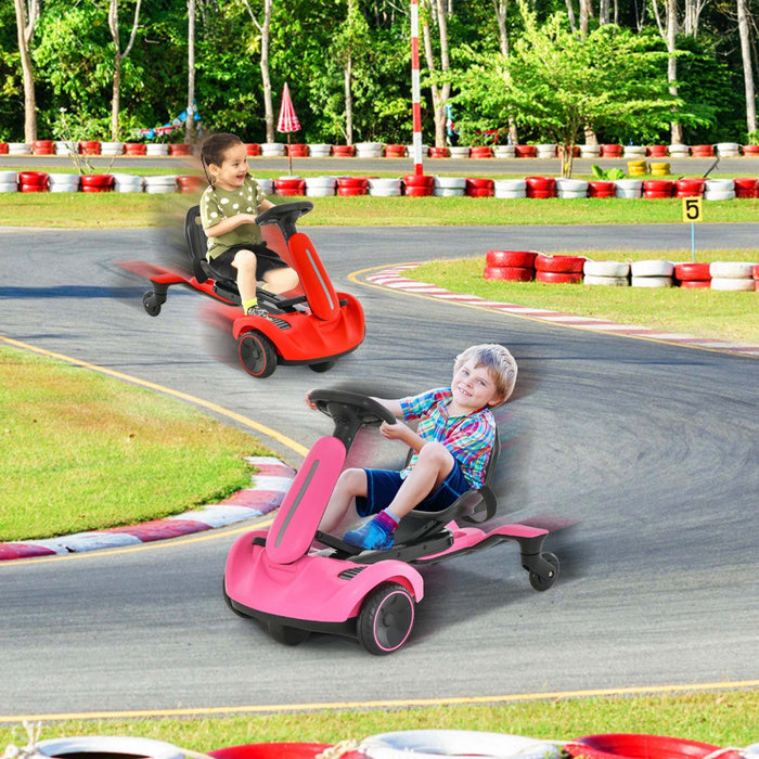 Costway 6v Kids Ride On Drift Car Electric Drifting Go Kart For Kids With 360° Spin Red