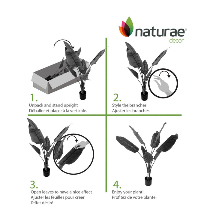 Artificial 45\" Bird Of Paradise Indoor & Outdoor In Black Pot 