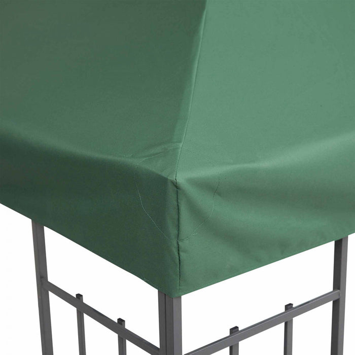 Outsunny 9.8' X 9.8' Square 2-tier Gazebo Canopy Replacement Top Cover Outdoor Garden Sun Shade, Gre