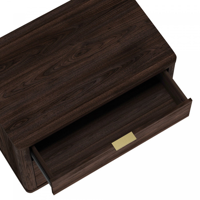 Evelyn Modern 32\" Nightstand in Brown (3-Drawer) 