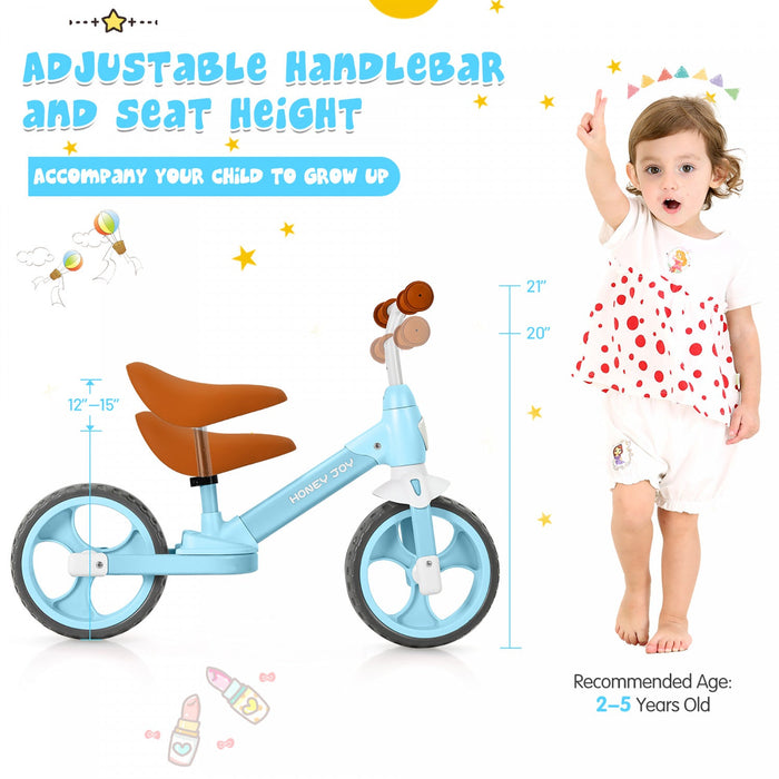 Honey Joy Kids Balance Bike Toddler Training Bicycle W/ Feetrests For 2-5 Years Old Blue
