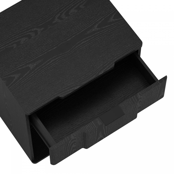 Clive Mid-Century Modern 22\" Nightstand in Black (1-Drawer) 