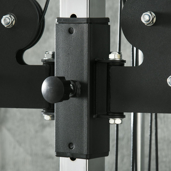 Soozier Wall Mount Cable Station With 15 Positions Adjustable Dual Pulleys