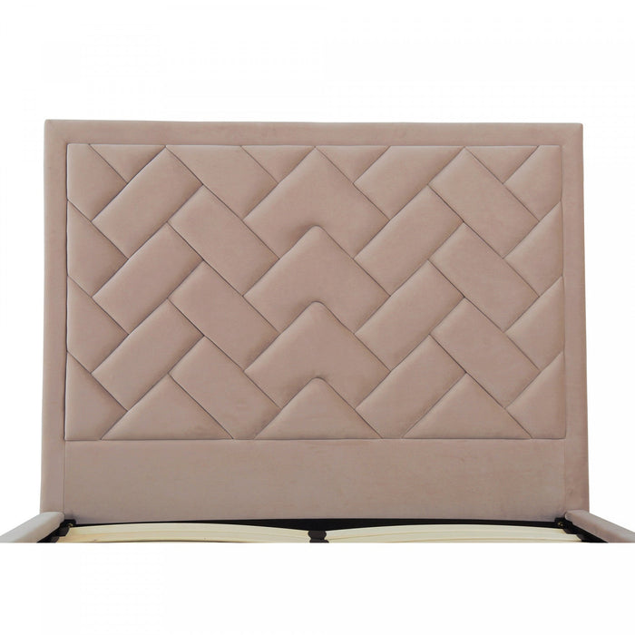 Crosby Modern Upholstered Velvet Full Bed in Nude 