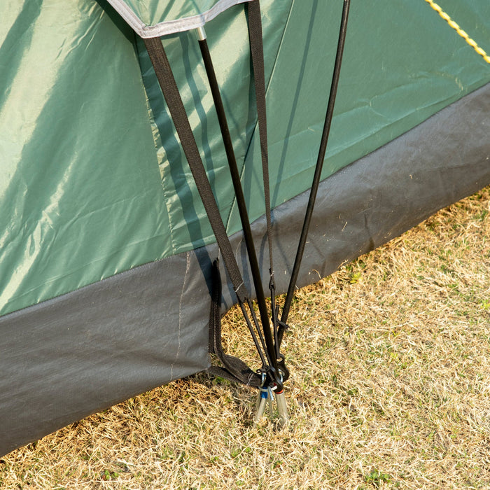 Outsunny 5-6 Person Outdoor Camping Tent, Family Tent W/ Light Hook, Green