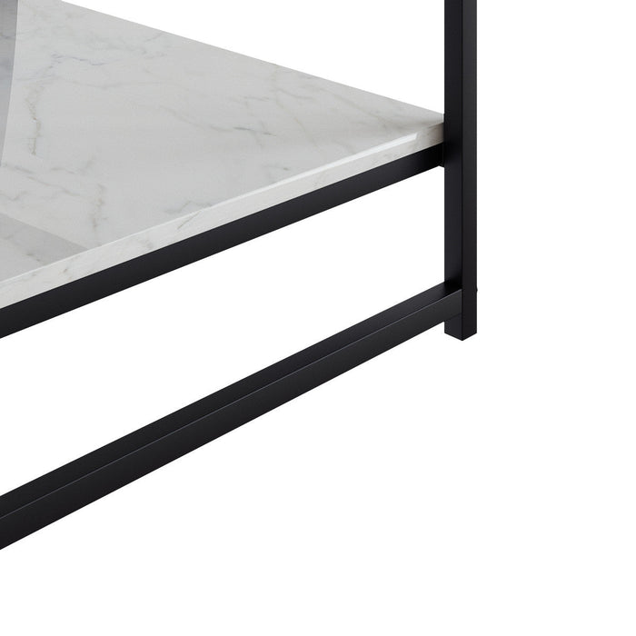 Nimbus Rectangular Coffee Table With Dual Marble Surfaces 