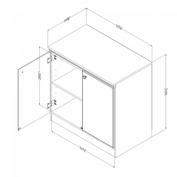 Morgan Small 2-door Storage Cabinet - Pure White 