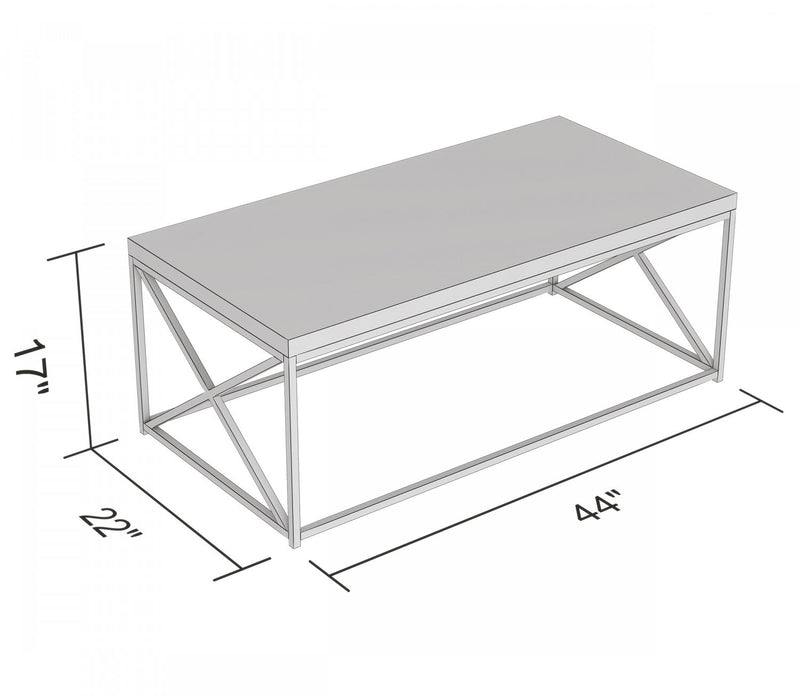 44\" Coffee Table Marble Look With Gold Metal 