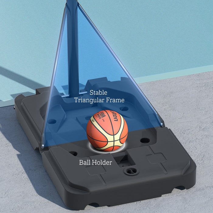Soozier 7.5-10ft Portable Basketball Hoop With Wheels And 43" Backboard