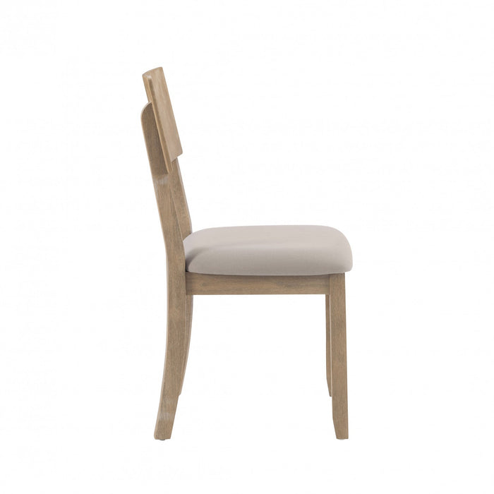Jorissen Grey Linen-Look Fabric Dining Chair - Set of 2
