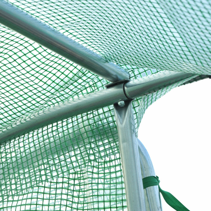 Outsunny 20' X 10' X 7' Tunnel Greenhouse Outdoor Walk-in Hot House With 2 Hinged Doors, Reinforced 