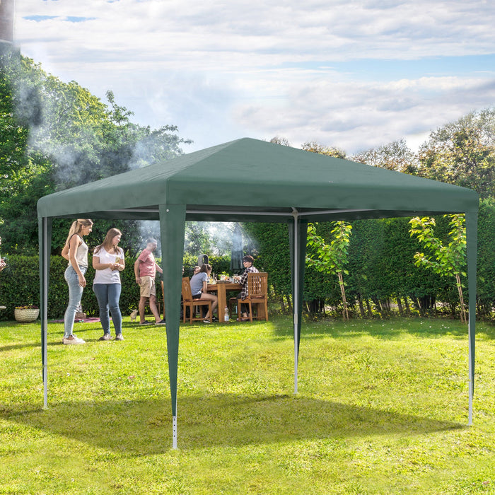 Outsunny 10x10ft Party Tent Portable Gazebo, Folding Garden Canopy Event Shelter Outdoor Sunshade Gr