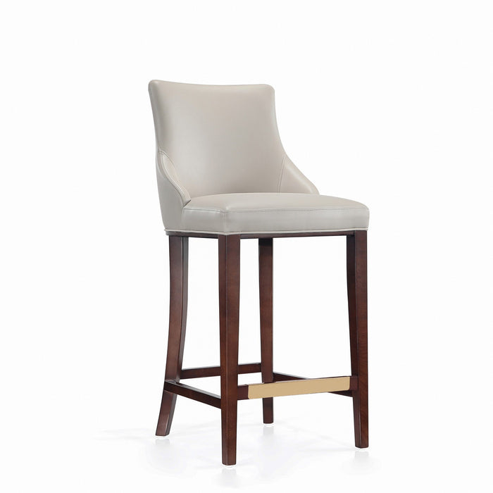 Shubert Modern Wood Upholstered Barstool in Light Gray - Set of 2 