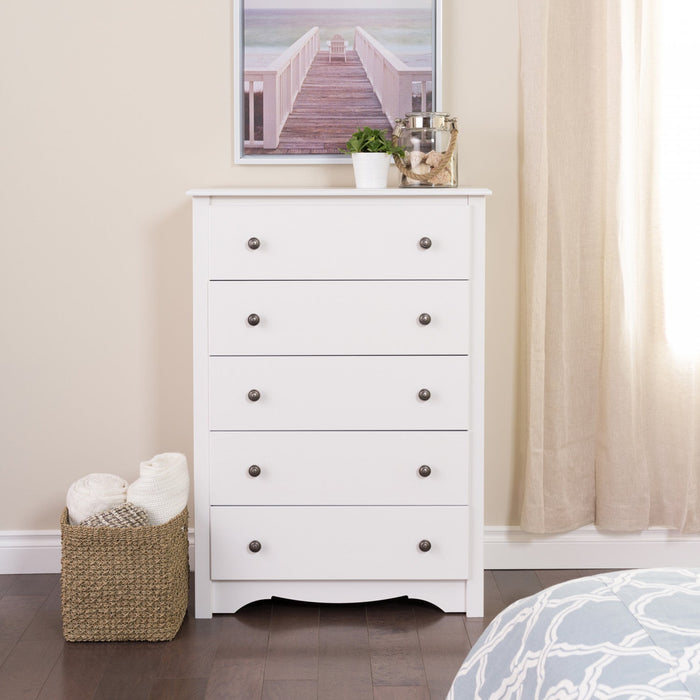 Monterey 5-Drawer Chest - White