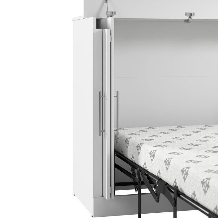 Bestar Pur 69 W Full Cabinet Bed with Mattress - White