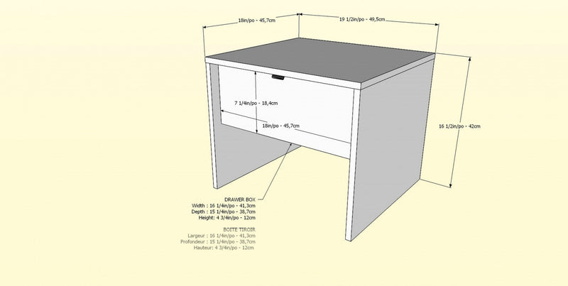 Nordika Nightstand - White/Walnut 