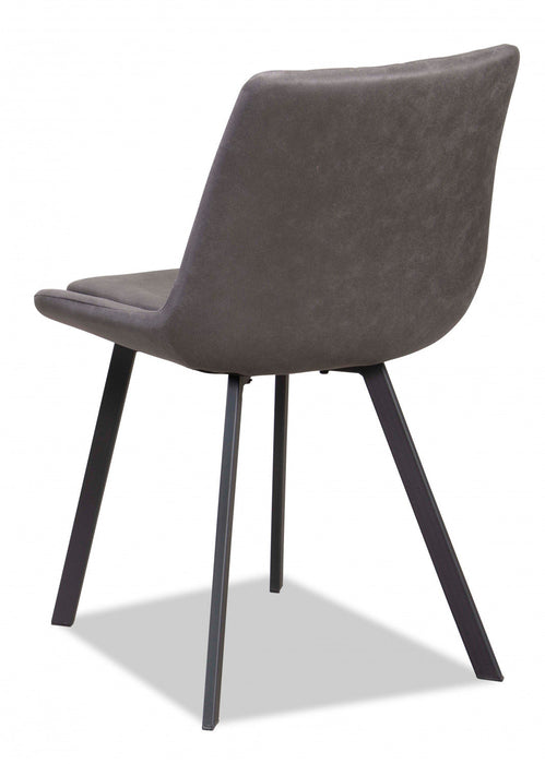 Kerri Dining Chair, Charcoal Faux Leather (set Of 2) 
