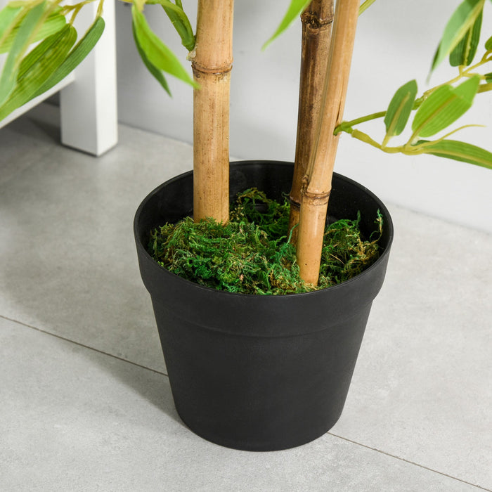Outsunny Artificial Bamboo Tree, 4ft Fake Decorative Plant in Nursery Pot
